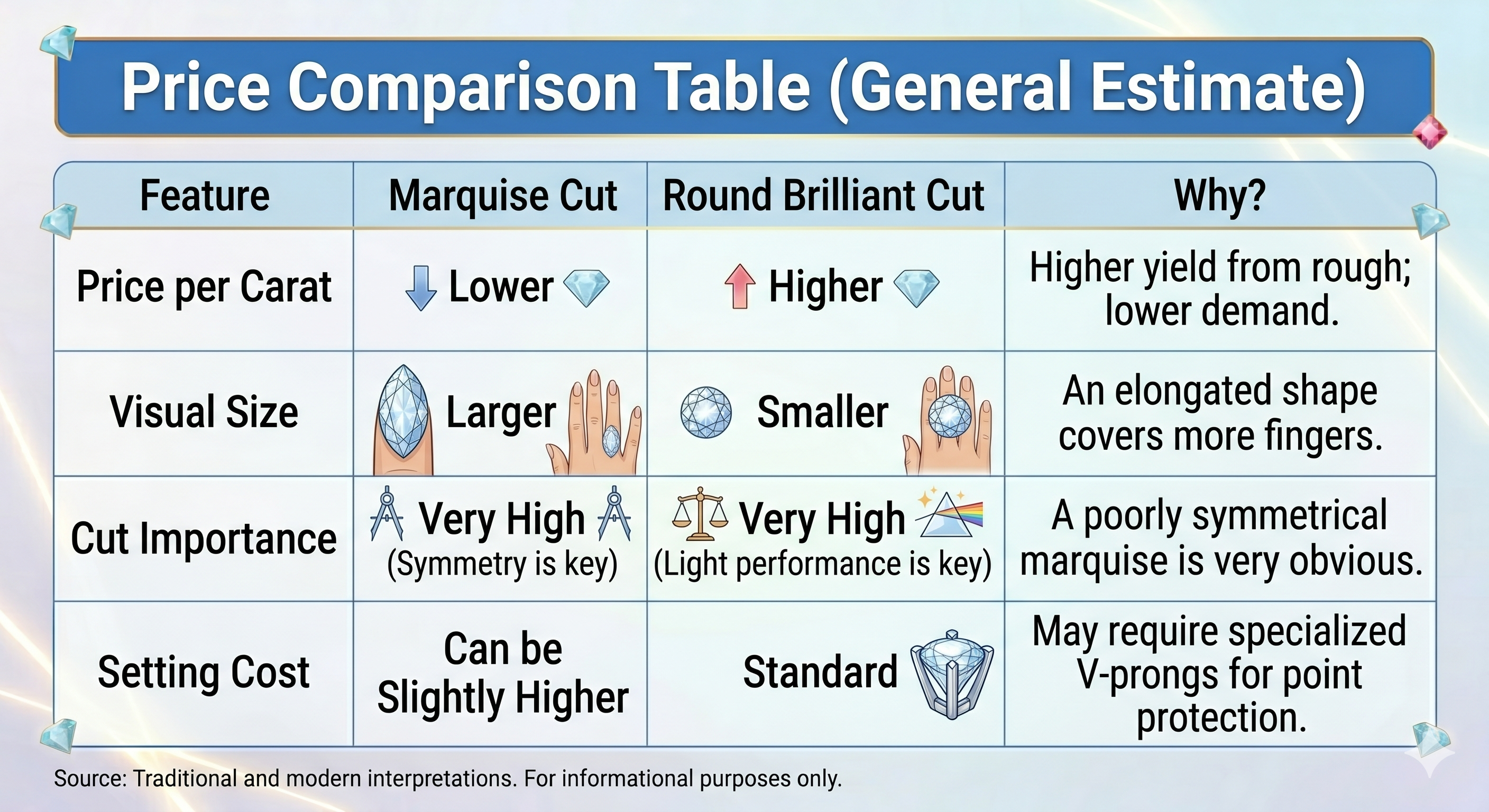 Price Comparison Table (General Estimate)